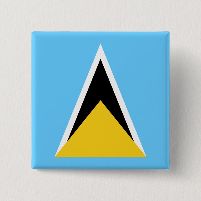 Saint Lucia  Flag Button (Front)