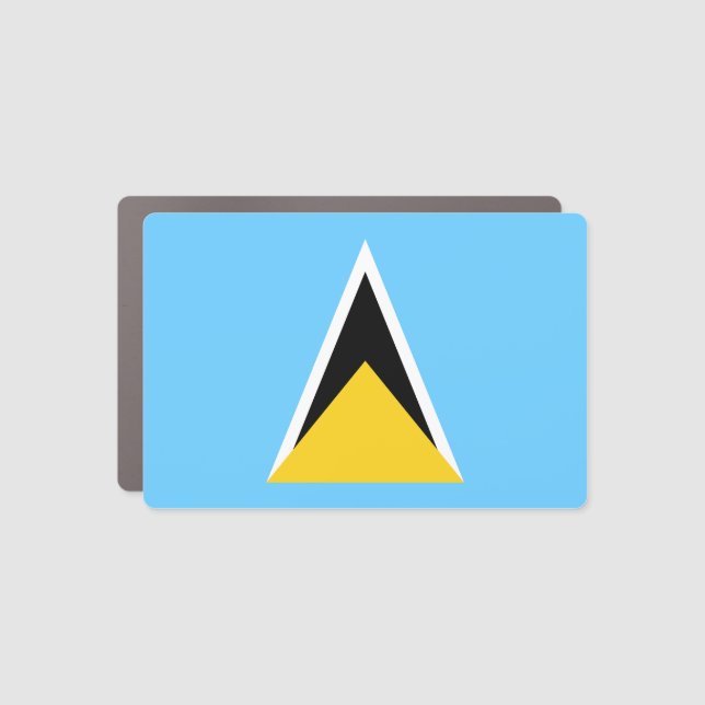Saint Lucia Flag Car Magnet (Front)