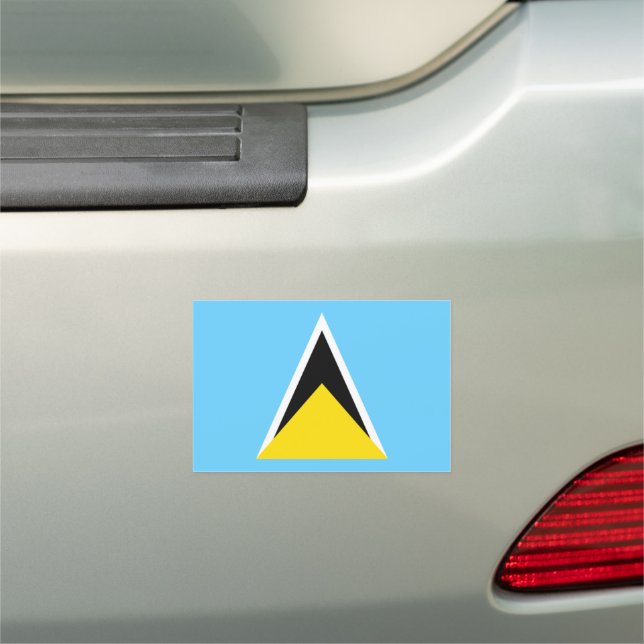 Saint Lucia Flag Car Magnet (In Situ)