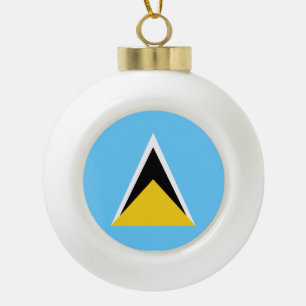 Saint Lucia Flag Ceramic Ball Christmas Ornament