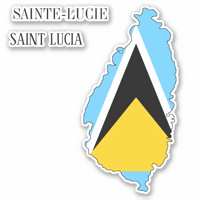 Saint Lucia Flag Charming Patriotic Map Sticker (Front)
