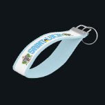 Saint Lucia Flag Charming Patriotic Wrist Keychain<br><div class="desc">Saint Lucia Flag Charming Patriotic Wrist Keychain with the two inscriptions "Saint Lucia" infused with the pattern from the Saint Lucia national flag placed opposite each other. Inside and outside of the Wrist Keychain are covered in the complementary colors. The Saint Lucia Coat of Arms is placed on the left...</div>