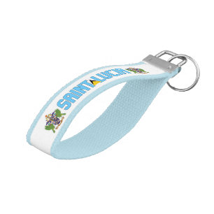 Saint Lucia Flag Charming Patriotic Wrist Keychain