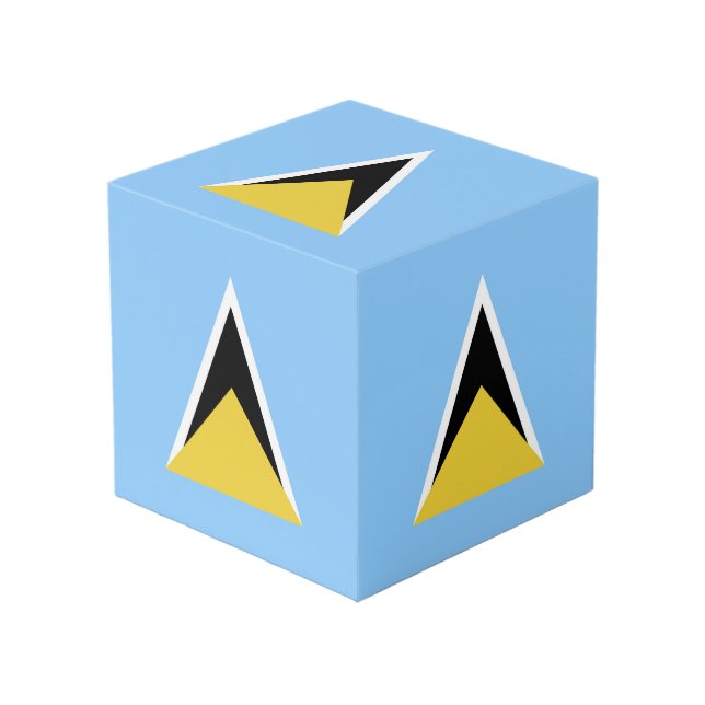Saint Lucia flag Cube (Front Angled)