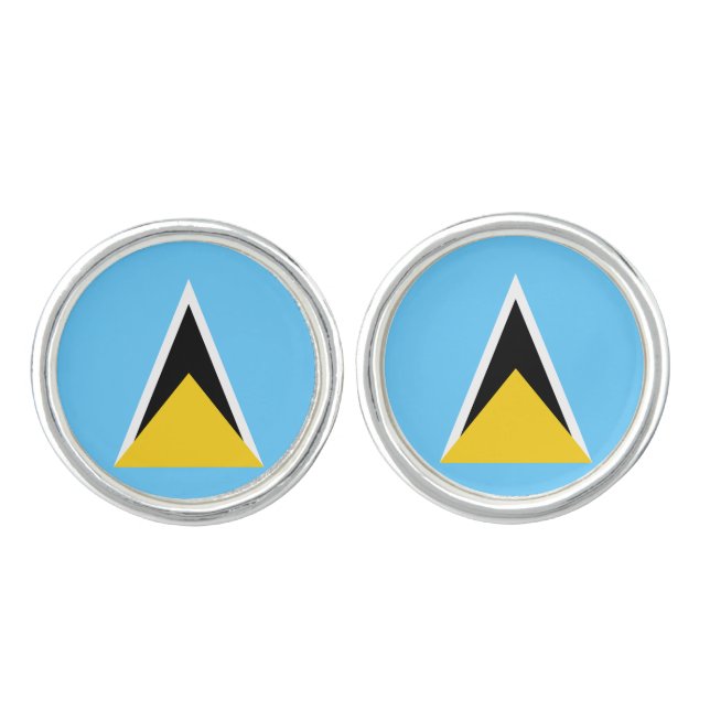 Saint Lucia Flag Cufflinks (Front)