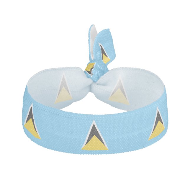 Saint Lucia Flag Elastic Hair Tie (Front)