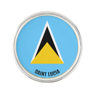 Saint Lucia Flag Elegant Patriotic Lapel Pin