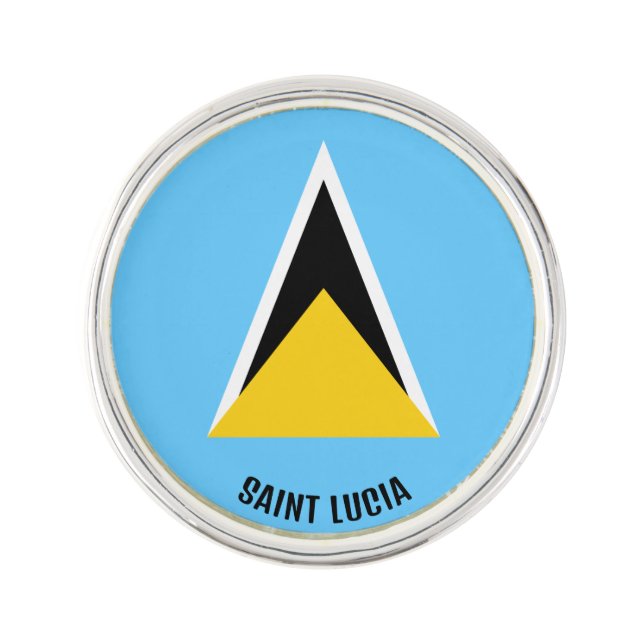 Saint Lucia Flag Elegant Patriotic Lapel Pin (Front)