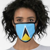 Saint Lucia Flag Face Mask (Worn Her)