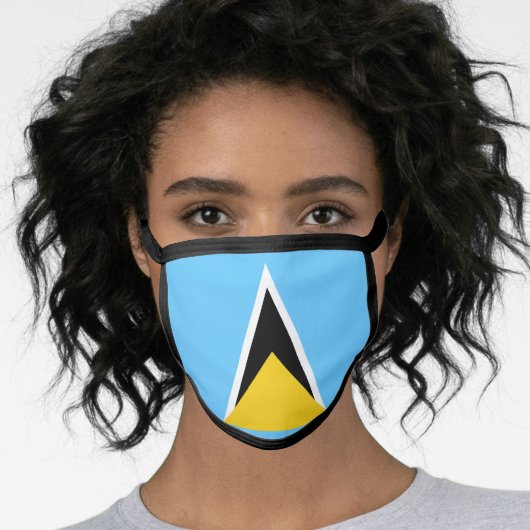 Saint Lucia Flag Face Mask (Worn Her)