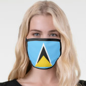 Saint Lucia Flag Face Mask (Worn Her)