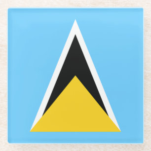 Saint Lucia Flag Glass Coaster