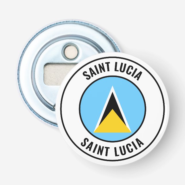 Saint Lucia Flag Gorgeous Patriotic Bottle Opener  (Front)