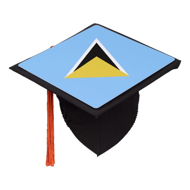 Saint Lucia flag Graduation Cap Topper (Angled)