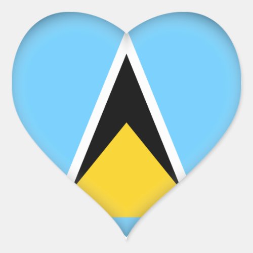 Saint  Lucia Flag Heart Sticker