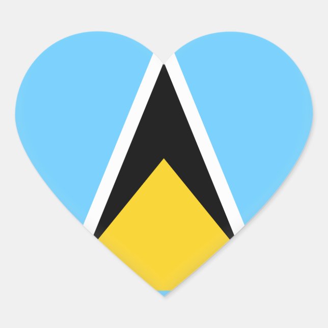 Saint  Lucia Flag Heart Sticker (Front)