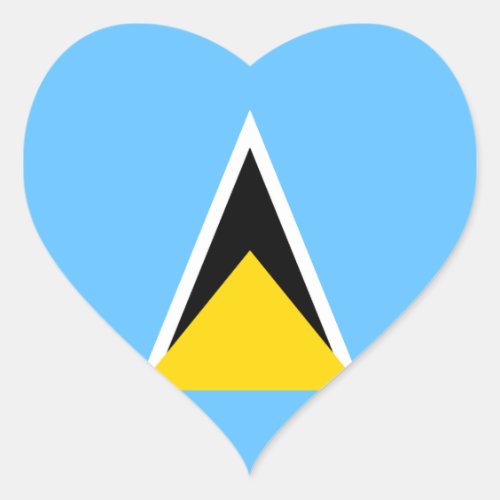 Saint Lucia Flag Heart Sticker