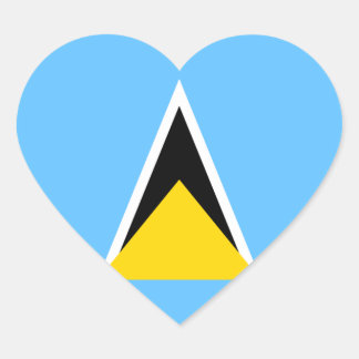 Saint Lucia Flag Heart Sticker