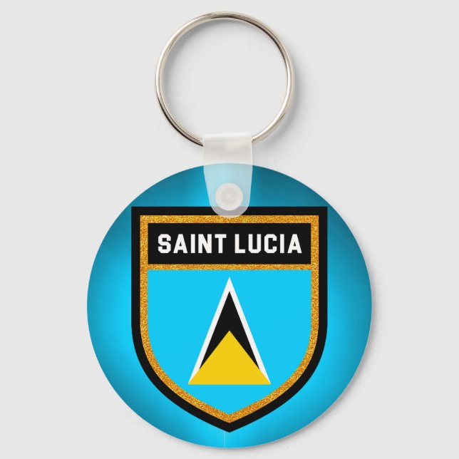 Saint Lucia Flag Keychain (Front)