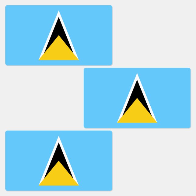 Saint Lucia Flag Labels (Group)