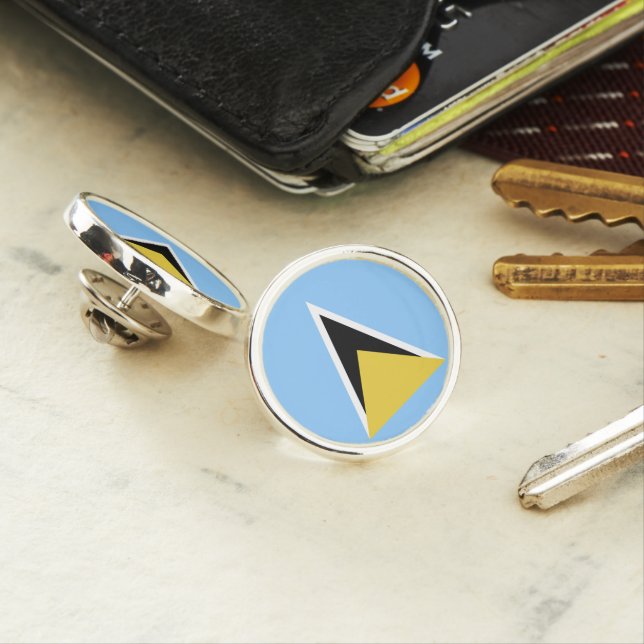 Saint Lucia flag Lapel Pin (In Situ)