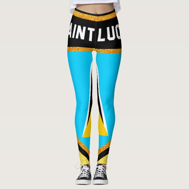 Saint Lucia Flag Leggings (Front)