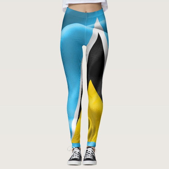 Saint Lucia Flag Leggings (Front)