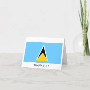 Saint Lucia Flag Letterpress Thank You Card