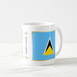 Saint Lucia Flag + Map Mug