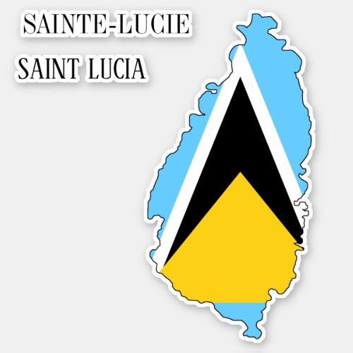 Saint Lucia Flag Map Sticker