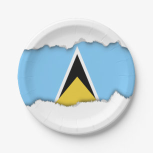 Saint Lucia Flag Paper Plates