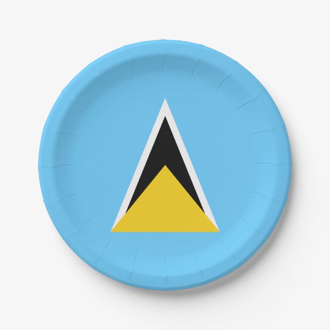 Saint Lucia Flag Paper Plates (Front)