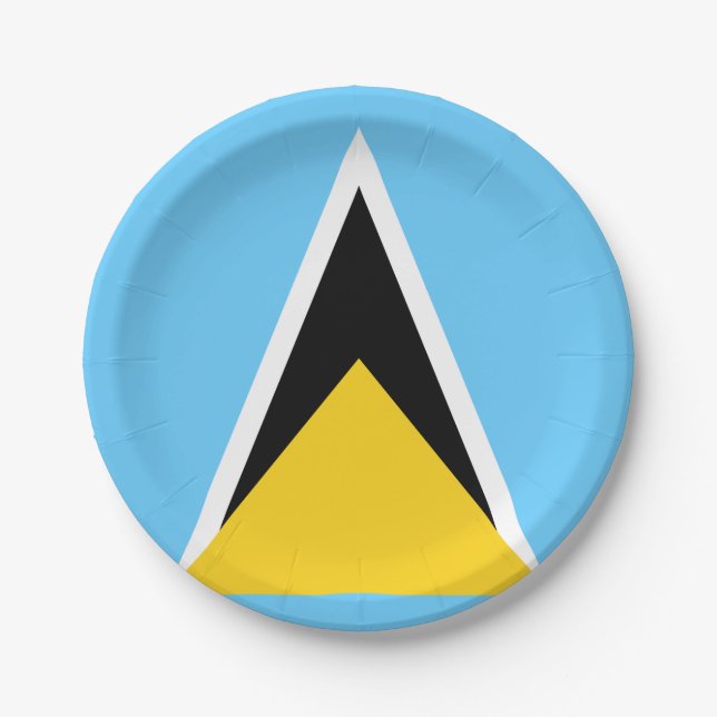 Saint  Lucia Flag Paper Plates (Front)