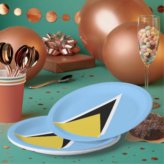 Saint Lucia flag Paper Plates (Multi)