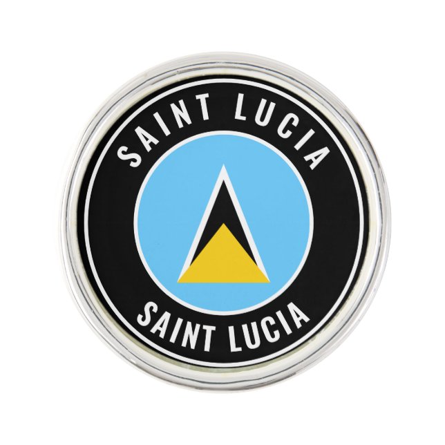 Saint Lucia Flag Patriotic Lapel Pin (Front)