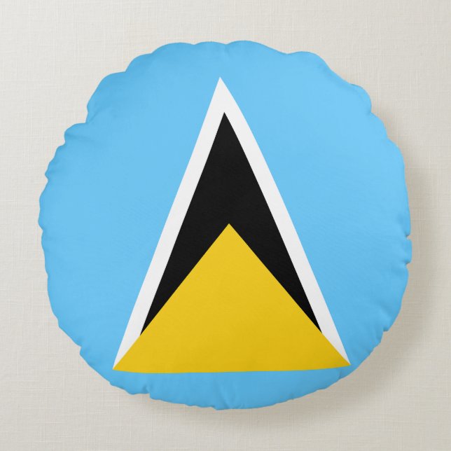 Saint Lucia Flag Round Pillow (Front)