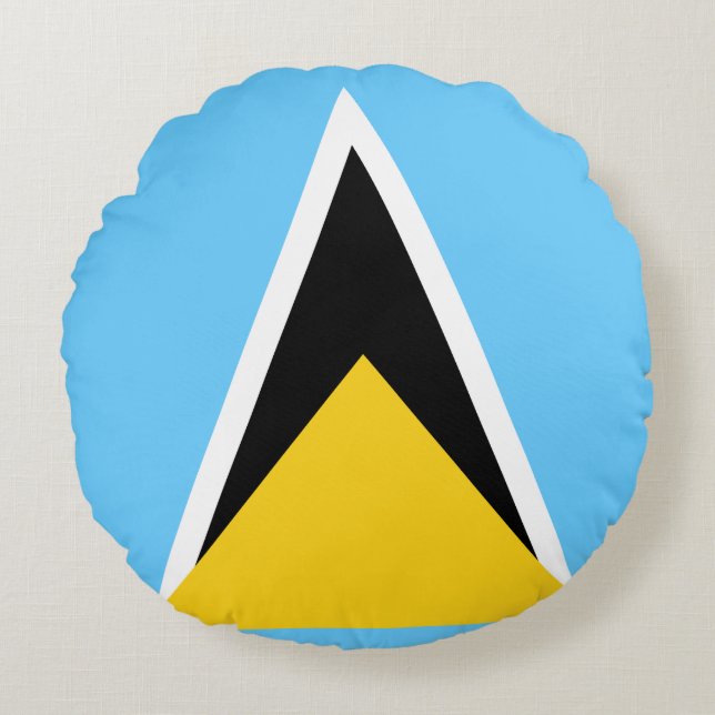 Saint  Lucia Flag Round Pillow (Front)
