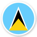 Saint Lucia Flag Round Sticker