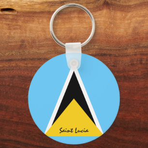 Saint Lucia Flag & Saint Lucia patriots / sports Keychain
