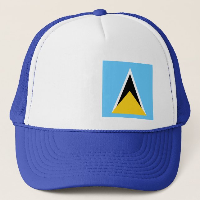 Saint Lucia Flag Saint Lucian Independence Trucker Hat (Front)