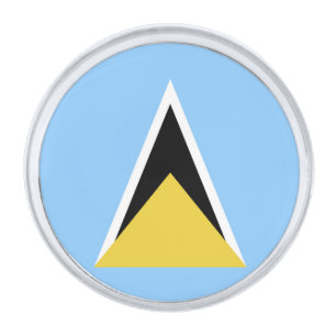 Saint Lucia flag Silver Finish Lapel Pin