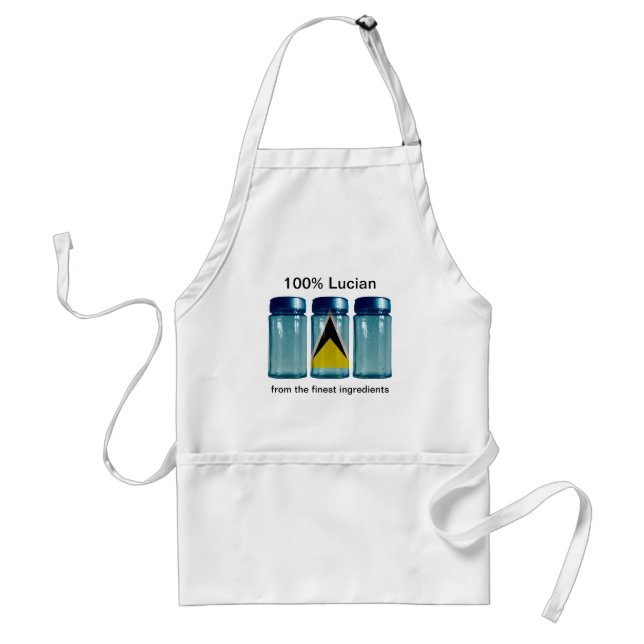 Saint Lucia Flag Spice Jars Apron (Front)