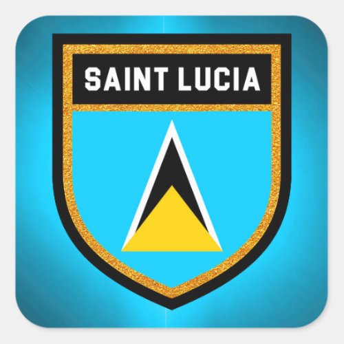 Saint Lucia Flag Square Sticker