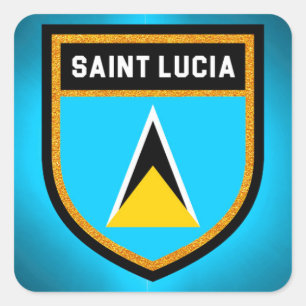 Saint Lucia Flag Square Sticker