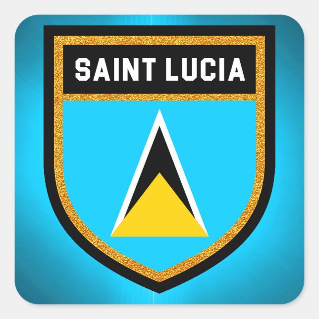 Saint Lucia Flag Square Sticker (Front)