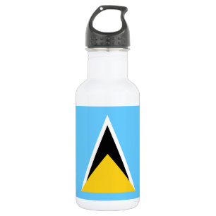 Saint Lucia Flag Stainless Steel Water Bottle
