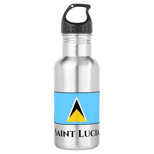 Saint Lucia Flag Stainless Steel Water Bottle