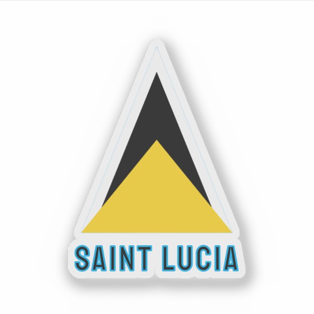 Saint Lucia Flag Sticker (Front)