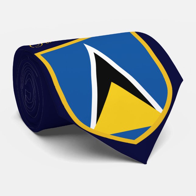 Saint Lucia Flag Tie (Rolled)