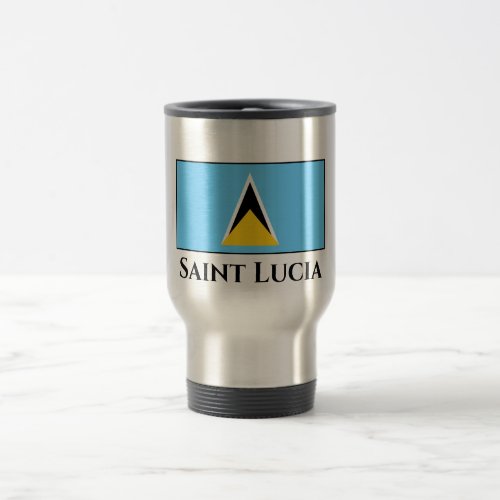 Saint Lucia Flag Travel Mug